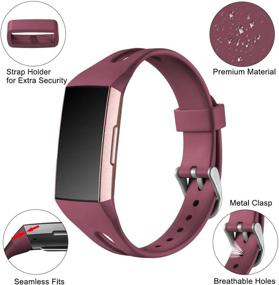 img 1 attached to 🔴 Ouwegaga Fitbit Charge 4 Bands - Stylish Burgundy Red Wristbands for Women and Men, Compatible with Charge 3 - Small Size
