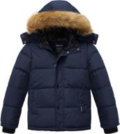 stay warm and stylish with wantdo hooded puffer jacket reflective boys' clothing logo