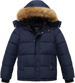 img 4 attached to Stay Warm and Stylish with Wantdo Hooded Puffer Jacket Reflective Boys' Clothing