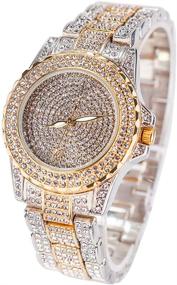 img 4 attached to Часы Smalody Round Luxury для женщин: кристальные часы с бриллиантами из нержавеющей стали с японским кварцевым механизмом, имитация лабораторных алмазов - идеальное решение для стиля 'Iced Out' женщин