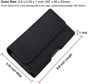 img 1 attached to 📱 Nylon Phone Holster Belt Pouch - Samsung Galaxy A52, A51, A31, A10S, S21, S20 FE, S10 Plus, Note 20, J7; iPhone 12, 11 Pro Max; Moto E, G7, G8 Plus; LG V50 ThinQ, Stylo 5, K22; OnePlus - Belt Clip Case Holder (Large)