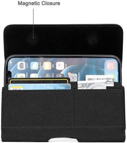 img 3 attached to 📱 Nylon Phone Holster Belt Pouch - Samsung Galaxy A52, A51, A31, A10S, S21, S20 FE, S10 Plus, Note 20, J7; iPhone 12, 11 Pro Max; Moto E, G7, G8 Plus; LG V50 ThinQ, Stylo 5, K22; OnePlus - Belt Clip Case Holder (Large)