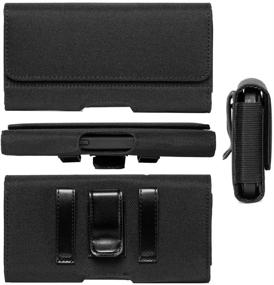 img 2 attached to 📱 Nylon Phone Holster Belt Pouch - Samsung Galaxy A52, A51, A31, A10S, S21, S20 FE, S10 Plus, Note 20, J7; iPhone 12, 11 Pro Max; Moto E, G7, G8 Plus; LG V50 ThinQ, Stylo 5, K22; OnePlus - Belt Clip Case Holder (Large)