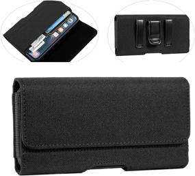 img 4 attached to 📱 Nylon Phone Holster Belt Pouch - Samsung Galaxy A52, A51, A31, A10S, S21, S20 FE, S10 Plus, Note 20, J7; iPhone 12, 11 Pro Max; Moto E, G7, G8 Plus; LG V50 ThinQ, Stylo 5, K22; OnePlus - Belt Clip Case Holder (Large)