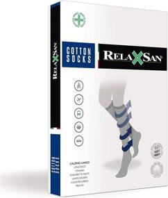 img 1 attached to RelaxSan 920-20-30 mmHg Unisex Cotton Compression Socks - 100% Made in Italy: Experience Unmatched Comfort and Quality