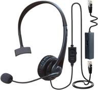 🎧 phones headset rj9 with pro noise canceling mic and mute switch: the complete telephone headset solution for polycom, cisco, yealink, and more! logo