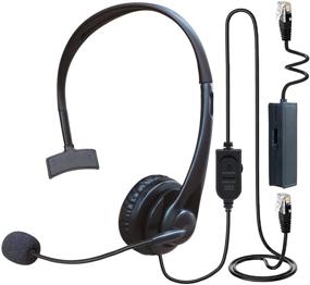 img 4 attached to 🎧 Phones Headset RJ9 with Pro Noise Canceling Mic and Mute Switch: The Complete Telephone Headset Solution for Polycom, Cisco, Yealink, and More!