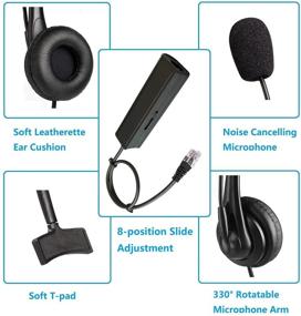 img 1 attached to 🎧 Phones Headset RJ9 with Pro Noise Canceling Mic and Mute Switch: The Complete Telephone Headset Solution for Polycom, Cisco, Yealink, and More!