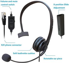 img 2 attached to 🎧 Phones Headset RJ9 with Pro Noise Canceling Mic and Mute Switch: The Complete Telephone Headset Solution for Polycom, Cisco, Yealink, and More!