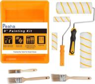 🖌️ 10pcs peaha wall painting kit with small paint roller brush, 9 inch handle tool set, frames, covers, tray, and angled brush - paint roller kit logo