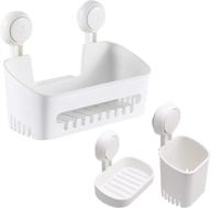 🛁 efficient taili shower caddy set: vacuum suction cup storage basket, toothbrush holder, soap dish - no drill diy organizer for kitchen, bathroom, bedroom logo