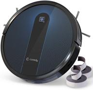 coredy r650 robot vacuum cleaner: personalized customize robotic vacuums skin, 2500pa hurricane suction, boundary strips included - auto boost intellect, quiet self-charging cleaning robot for carpet logo