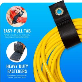 img 3 attached to Spire Heavy-Duty Cable Storage Straps: Ultimate Organizer for Extension Cords, Hoses, Ropes, Garage Tools, RV, and Boat Storage (6 Pack)