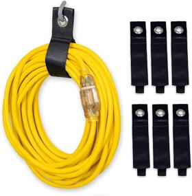img 4 attached to Spire Heavy-Duty Cable Storage Straps: Ultimate Organizer for Extension Cords, Hoses, Ropes, Garage Tools, RV, and Boat Storage (6 Pack)