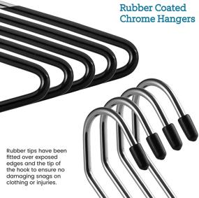 img 1 attached to ZOBER 20-Pack Slack/Trousers Pants Hangers - Robust & Rust-Resistant Chrome Metal, Non-Slip Rubber Coating, Slim & Space-Saving Design, Open-Ended for Effortless Pant Sliding - Ideal for Jeans, Slacks, and More!