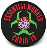 pvc tactical patch for 🔧 essential workers with hook and loop fastener logo