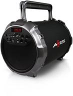 🔊 portable hi-fi cylinder speaker | axess spbt1036gy with subwoofer, bluetooth, and wireless mic (gray) logo