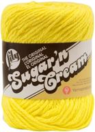 lily sugar 'n cream the original solid yarn - sunshine - 2.5oz, medium 4 gauge, 100% cotton - machine wash & dry logo