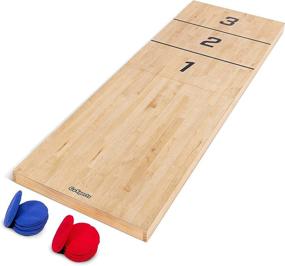 img 4 attached to 🎯 Portable 6ft x 2ft Wood Cornhole Game Set - GoSports Tosski Shuffleboard, Including 8 Bean Bags, for Backyard Fun or Tailgating Events