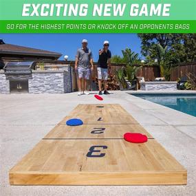 img 1 attached to 🎯 Portable 6ft x 2ft Wood Cornhole Game Set - GoSports Tosski Shuffleboard, Including 8 Bean Bags, for Backyard Fun or Tailgating Events