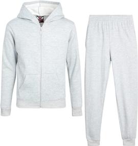 img 4 attached to 🏻 Girls' Jogger Set - Basic Fleece Hoodie and Sweatpants (Size 7-16) by Real Love