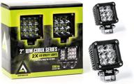 🔦 enhanced visibility with 2 pc 2 inch cubix series 18w led work lights cubes duallys pods logo