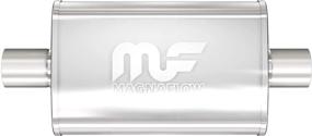 img 1 attached to 🚗 MagnaFlow Performance Muffler 11219 - 4x9 Oval Center/Center, Straight-Through Design with 3" Inlet/Outlet Diameter, 20" Overall Length, Satin Finish - Enhance Your Ride with Classic Deep Exhaust Sound