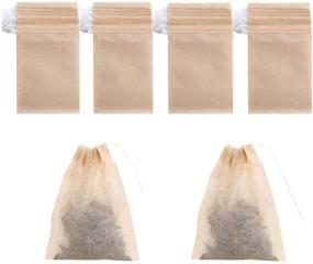 img 4 attached to 🍵 400 Pack Natural Unbleached Drawstring Tea Filter Bags - Convenient and Eco-Friendly Infuser Pouches for Loose Leaf Tea (7 x 9, Natual Color)