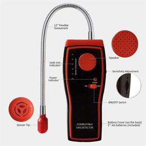 img 1 attached to 🔍 GEALDEN Portable Propane Methane and Natural Gas Leak Detector Tester: Combustible Sniffer Sensor to Easily Locate Leaks of Propane, Natural Gas, Fuel, LPG, LNG; Sound & Visual Alarm, Red