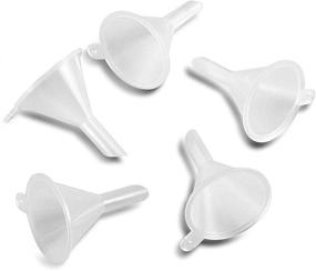 img 3 attached to Lab Bottle Funnel Set of 5 - Small Size: Ideal for Sand Art, Perfume, Spice, Powder, Essential Oil, Recreational Activities, Kitchen - BPA-Free Plastic, Food Grade