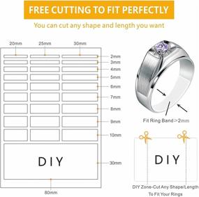 img 3 attached to 🔧 Versatile Invisible Ring Size Adjuster: 3 Sheets for Loose Rings, Wide Ring Fixer, Jewelry Ring Guard & Tightener - Set of 81 Pcs + 3 DIY Zone