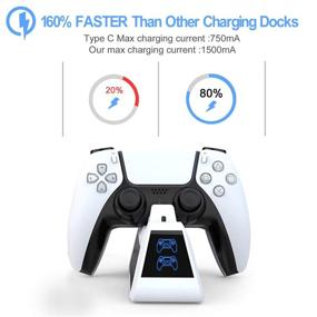 img 2 attached to 🎮 PS5 DualSense Controller Charger, Charging Station with LED Indicator for Sony Playstation 5, Dualsense Charging Dock