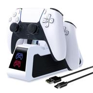 🎮 ps5 dualsense controller charger, charging station with led indicator for sony playstation 5, dualsense charging dock логотип