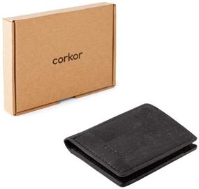 img 1 attached to 👔 Corkor Wallet - Stylish Vegan Leather Bifold Men's Accessories for Wallets, Card Cases & Money Organizers