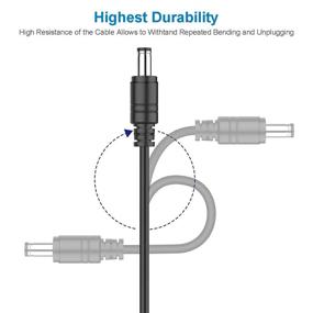 img 3 attached to 🔌 2-Pack 10ft DC Extension Cord 5.5mm x 2.1mm for Security Camera, LED Strip, CCTV IP Surveillance - Universal DC 12V Power Extension Cable, 9V 24V 12 Volt Male to Female Plug Supply Adapter