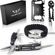 🎁 ultimate survival gear kit for men – ideal father's day or birthday gift, tactical set with multitool knife, paracord bracelet, credit card tool, cool gadgets, and christmas stocking stuffer логотип