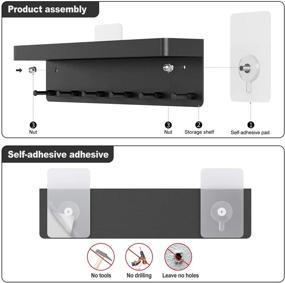 img 1 attached to 🔑 Effortlessly Organize and Decorate with Eaff Wall-Mounted Key Holder - Decorative, Mail Organizer, and Tray with 6 Hooks