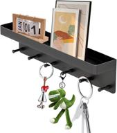 🔑 effortlessly organize and decorate with eaff wall-mounted key holder - decorative, mail organizer, and tray with 6 hooks логотип