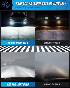 img 2 attached to 🔦 Nilight EF2 H11 LED Fog Light Bulbs: 250% Brightness, 50,000 Hours Lifespan, 6000K Xenon White Bulbs - Pack of 2