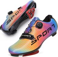 🚴 genai unisex road bike shoes with cleats set - compatible with spd/spd-sl locks for outdoor/indoor cycling exercise shoes logo