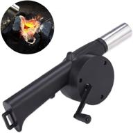 🔥 compact and portable hand crank air blower for outdoor cooking and camping - manual mini bellows 9.6in/24.5cm logo