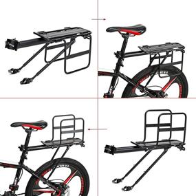 img 2 attached to 🚲 Jranter Bike Bicycle Cargo Rack – Quick Release Foldable Rear Luggage Rack for 24-29 Mountain Bikes, Supports up to 165 lbs, with Bungee Straps – Ideal Bike Accessories for Enhanced Storage