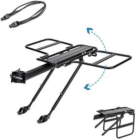 img 4 attached to 🚲 Jranter Bike Bicycle Cargo Rack – Quick Release Foldable Rear Luggage Rack for 24-29 Mountain Bikes, Supports up to 165 lbs, with Bungee Straps – Ideal Bike Accessories for Enhanced Storage