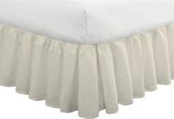 fresh ideas ruffled bedskirt queen, ivory 14” drop length - classic gathered styling (fre30114ivor03) logo