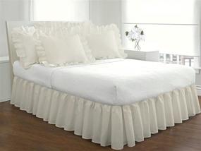 img 3 attached to FRESH IDEAS Ruffled Bedskirt Queen, Ivory 14” Drop Length - Classic Gathered Styling (FRE30114IVOR03)