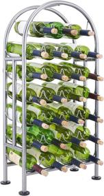 img 1 attached to 🍷 Vintage Style Old Dutch Pewter Wine Rack - 27 Bottle Capacity, RTA Design, 17.25x8x34 Inches