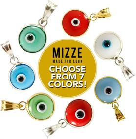 img 2 attached to 7 MM Round Glass Evil Eye Charm Pendant - 925 Sterling Silver, Available in 7 Colors for Both Men and Women
