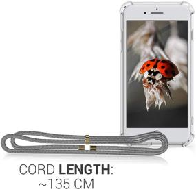 img 2 attached to 📱 kwmobile Crossbody Case for Apple iPhone 7 Plus / 8 Plus - Clear TPU Phone Cover with Lanyard Cord Strap - Transparent/Grey