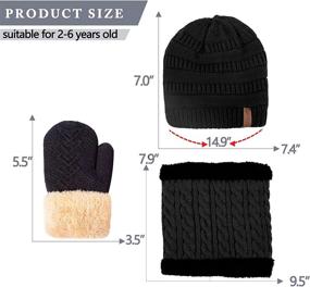 img 3 attached to Аксессуары для девочек в холодную погоду: набор зимних флисовой шапки и бесконечного шарфа