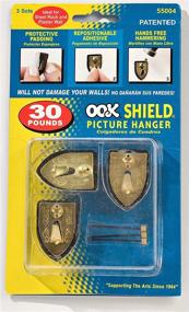 img 1 attached to 🖼️ OOK 55004 Picture Hangers: Shield Design, Brass Hooks, 30lb Capacity - Reusable Art Hangers (3 Set)